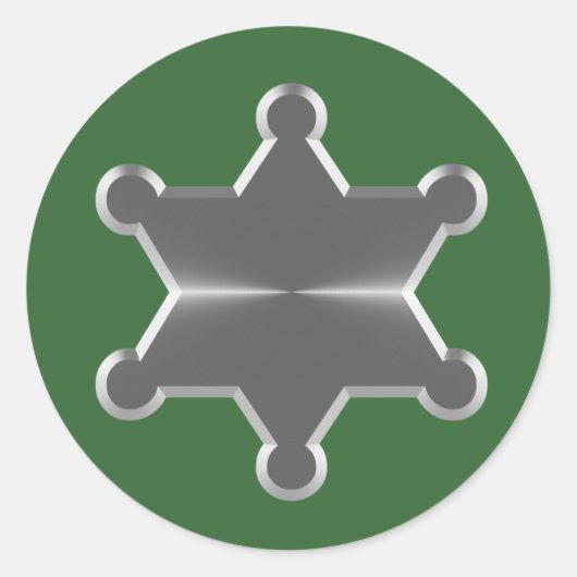 Tin Star Sheriff Ronde Sticker (Voorkant)
