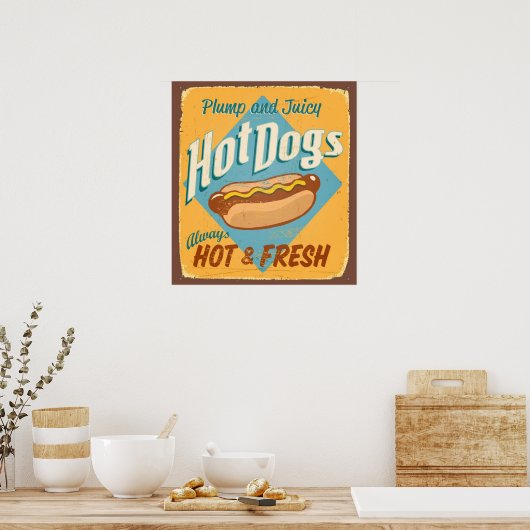 tin-teken - Hete Honden Poster (Keuken)