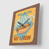  tin-teken - Hete honden Vierkante Klok (Hoek)