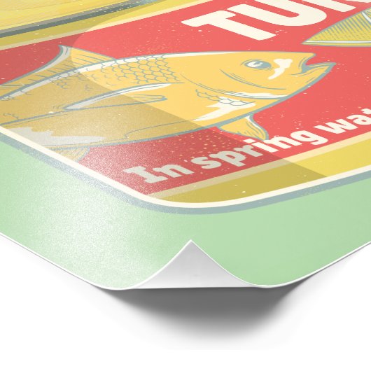 Tin tonijn Ingeblikte vis retro Foto Afdruk (Hoek)