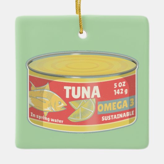 Tin tonijn Ingeblikte vis retro Keramisch Ornament (Voorkant)