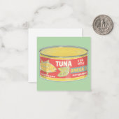 Tin tonijn Ingeblikte vis retro Notitiekaartje (Voorkant / Achterkant in situ)