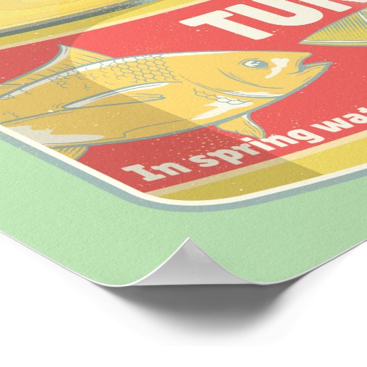 Tin tonijn Ingeblikte vis retro Poster (Hoek)