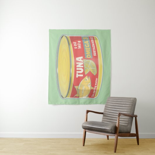 Tin tonijn Ingeblikte vis retro Wandkleed (In situ)