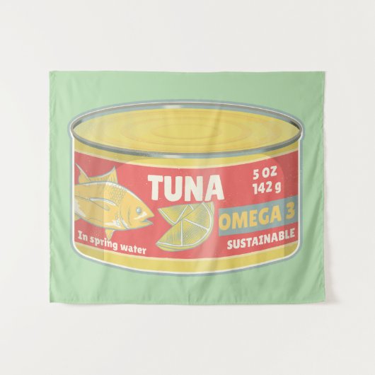 Tin tonijn Ingeblikte vis retro Wandkleed (Voorkant (horizontaal))