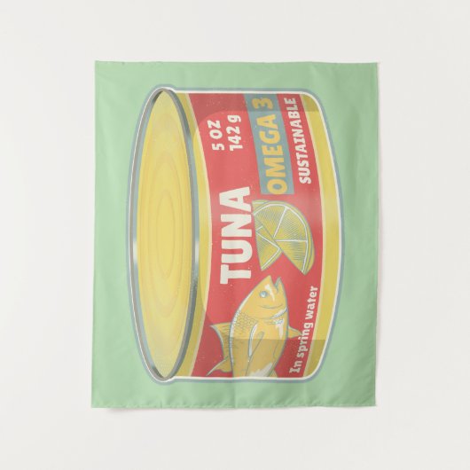 Tin tonijn Ingeblikte vis retro Wandkleed (Voorkant)