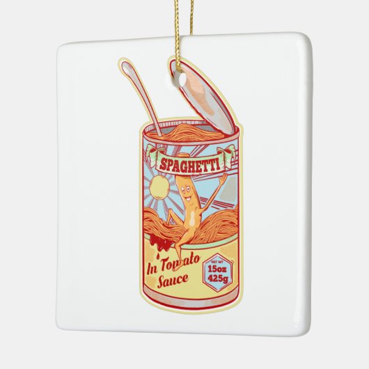 Tin van conserven van Spaghetti Keramisch Ornament (Links)