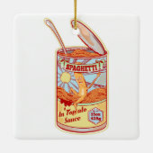 Tin van conserven van Spaghetti Keramisch Ornament (Achterkant)