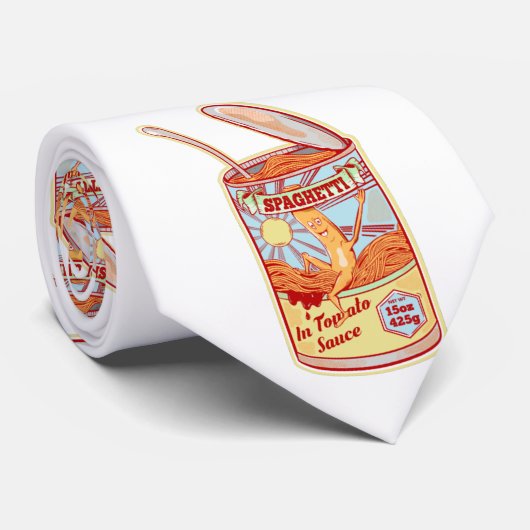 Tin van conserven van Spaghetti Stropdas (Opgerold)