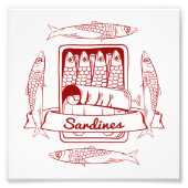 Tin van sardines foto afdruk (Voorkant)