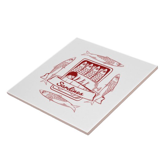 Tin van sardines tegeltje (Zijkant)