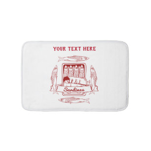Tin van sardines voor de pop badmat