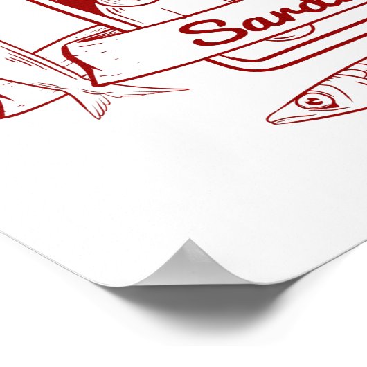 Tin van sardines voor de pop poster (Hoek)