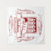 Tin van sardines wandkleed (Voorkant (horizontaal))