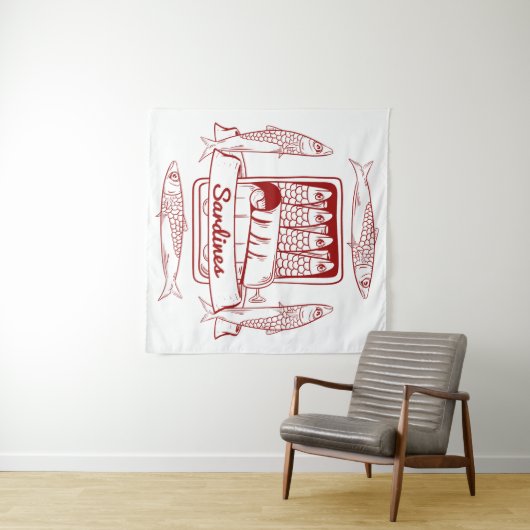 Tin van sardines wandkleed (In Situ (horizontaal))