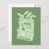 Tin van sardines zoute snack briefkaart (Voorkant / Achterkant)