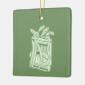 Tin van sardines zoute snack keramisch ornament (Links)