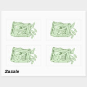 Tin van sardines zoute snack rechthoekige sticker (Vel)