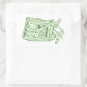 Tin van sardines zoute snack rechthoekige sticker (Tas)