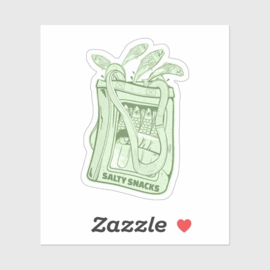 Tin van sardines zoute snack sticker (Vel)