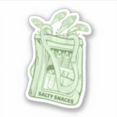 Tin van sardines zoute snack sticker (Voorkant)