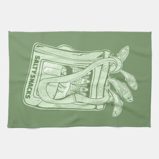 Tin van sardines zoute snack theedoek (Horizontaal)