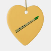 Tin Whistle Gold Green Birthday kerst Heart Keramisch Ornament (Rechts)