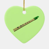 Tin Whistle Gold Green Birthday kerst Heart Keramisch Ornament (Achterkant)