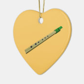 Tin Whistle Gold Green Birthday kerst Heart Keramisch Ornament (Links)