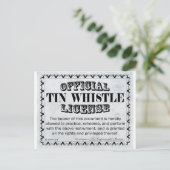 Tin Whistle-licentie Briefkaart (Staand voorkant)