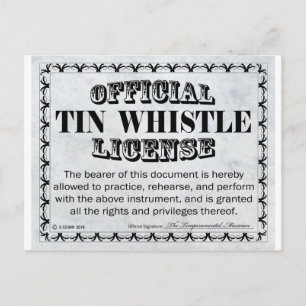Tin Whistle-licentie Briefkaart