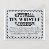 Tin Whistle-licentie Briefkaart (Voorkant)