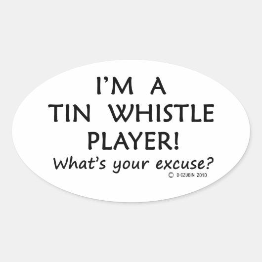 Tin Whistle Player Ovale Sticker (Voorkant)