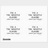 Tin Whistle Player Ovale Sticker (Vel)