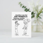 Tin Whistle Zombie Explode Briefkaart (Staand voorkant)