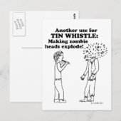 Tin Whistle Zombie Explode Briefkaart (Voorkant / Achterkant)