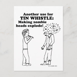 Tin Whistle Zombie Explode Briefkaart