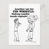 Tin Whistle Zombie Explode Briefkaart (Voorkant)