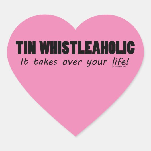 Tin Whistleaholic Life Heart Sticker (Voorkant)