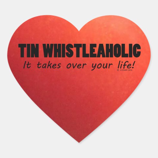 Tin Whistleaholic Life Heart Sticker (Voorkant)