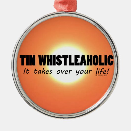 Tin Whistleaholic Life Metalen Ornament (Voorkant)