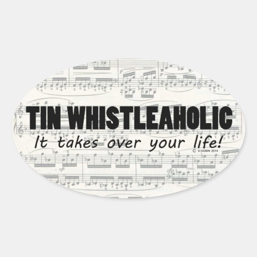Tin Whistleaholic Life Oval Sticker (Voorkant)