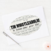 Tin Whistleaholic Life Oval Sticker (Envelop)