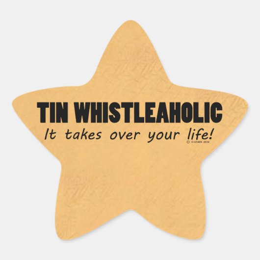 Tin Whistleaholic Life Star-Sticker Ster Sticker (Voorkant)