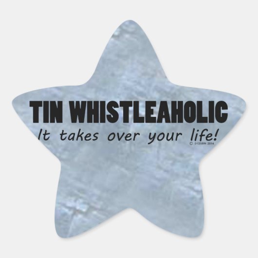 Tin Whistleaholic Life Star-Sticker Ster Sticker (Voorkant)