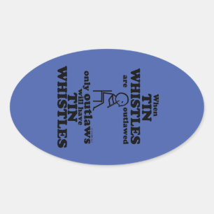 Tin Whistles verbood ovaal Sticker
