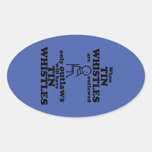 Tin Whistles verbood ovaal Sticker (Voorkant)