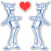 Tin Woodman staande Denslow Wonderful Wizard Sticker (Voorkant)