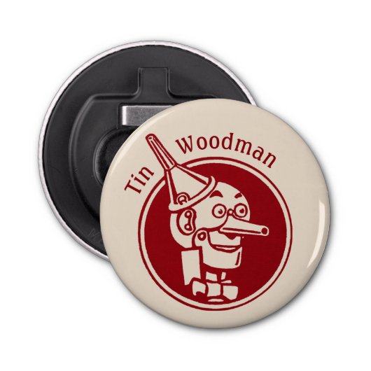 Tin Woodman (Tin Man) Face CC0899 Wonderful Wizard Button Flesopener (Voorkant)