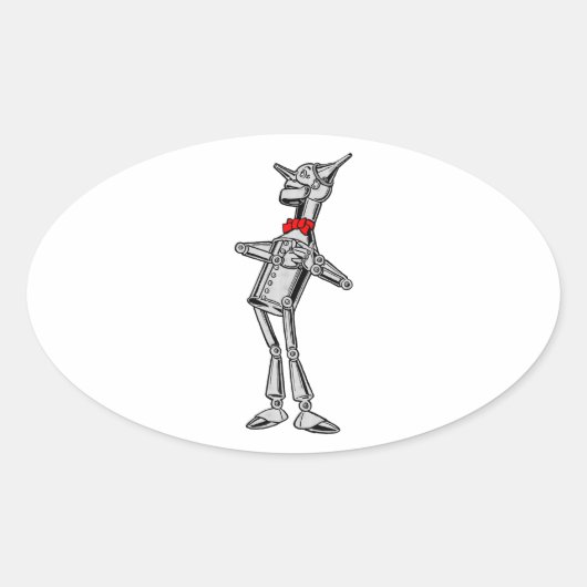 Tin Woodsman  Wizard of Oz 1900 Ovale Sticker (Voorkant)